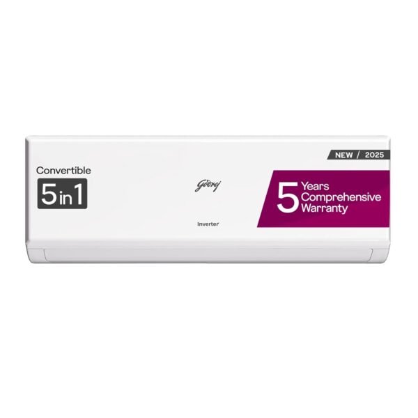 Godrej 1 Ton 3 Star, 5 Years Comprehensive Warranty, 5-In-1 Convertible Cooling, Inverter Split AC